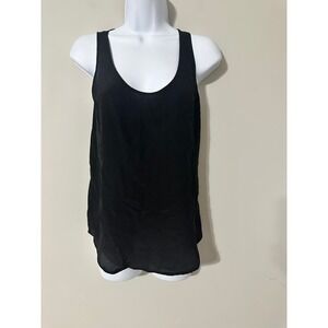 French Connection‎ Black 100% Silk SCOOP NECK Tank Top SIZE US 2 Sleeveless